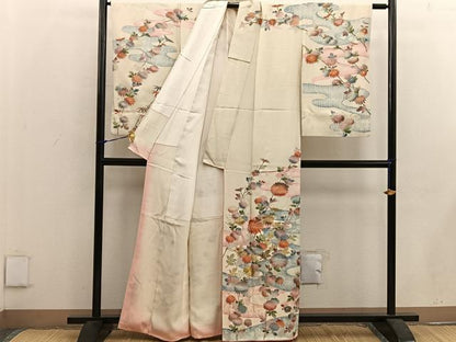 平和屋着物■訪問着　刺繍　菊花文　金彩　正絹　逸品　BAAW6096mz