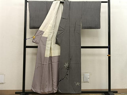 平和屋着物■色留訪問着　枝楓文　金彩　正絹　逸品　BAAW6097mz