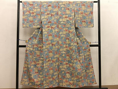平和屋着物■上質な小紋　一珍染め　梅松文　正絹　逸品　BAAW6107mz