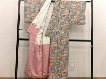 平和屋着物■上質な小紋　一珍染め　梅松文　正絹　逸品　BAAW6107mz