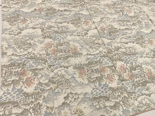 平和屋着物■上質な紬　風景花文　正絹　逸品　BAAW6108mz