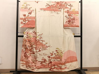 平和屋着物■訪問着 流水菊花文 金彩 正絹 逸品 BAAW6113mz