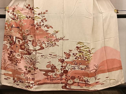 平和屋着物■訪問着 流水菊花文 金彩 正絹 逸品 BAAW6113mz