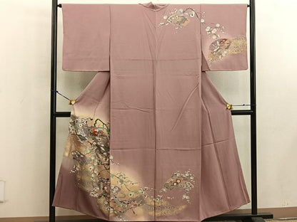 平和屋着物■訪問着 地紙重ね花文 暈し染め 金彩 正絹 逸品 BAAW6115mz