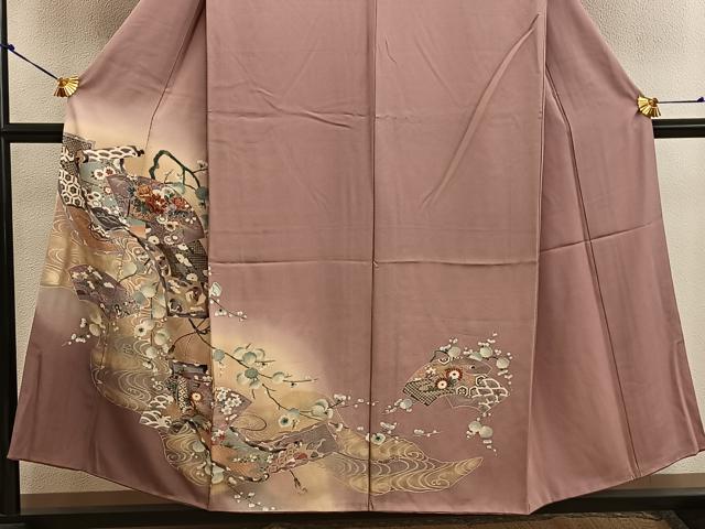 平和屋着物■訪問着 地紙重ね花文 暈し染め 金彩 正絹 逸品 BAAW6115mz