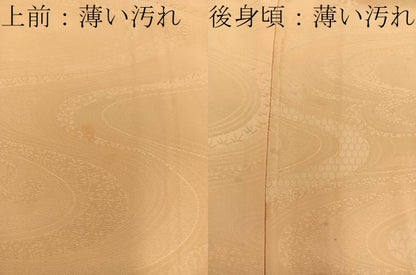 平和屋着物■上質な色無地 流水地紋 萱草色 正絹 逸品 BAAW6118mz