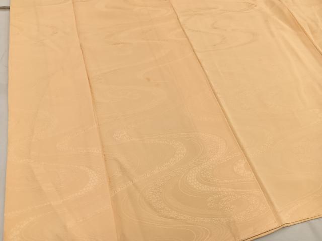 平和屋着物■上質な色無地 流水地紋 萱草色 正絹 逸品 BAAW6118mz