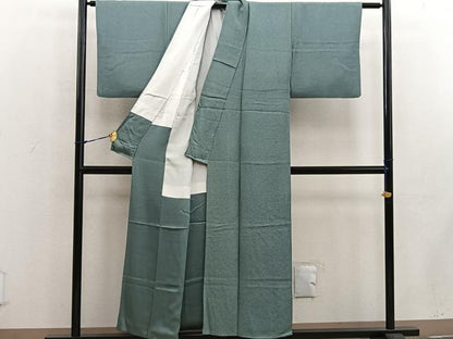 平和屋着物■上質な色無地 麹塵色 正絹 逸品 BAAW6120mz