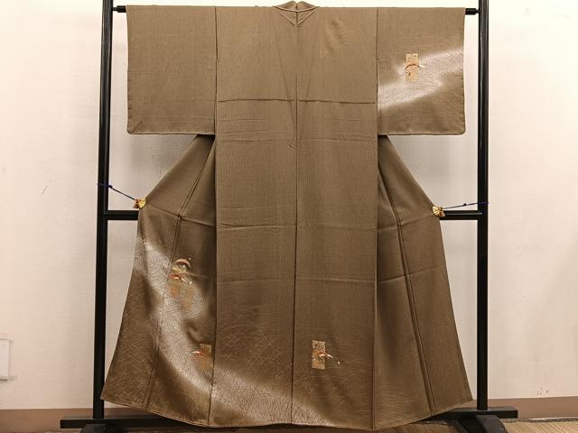 平和屋着物■訪問着 駒刺繍 雪芝文 暈し染め 金彩 正絹 逸品 BAAW6121mz
