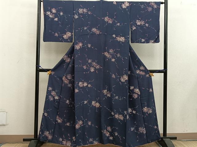 平和屋着物■上質な小紋 枝花文 正絹 逸品 BAAW6126mz