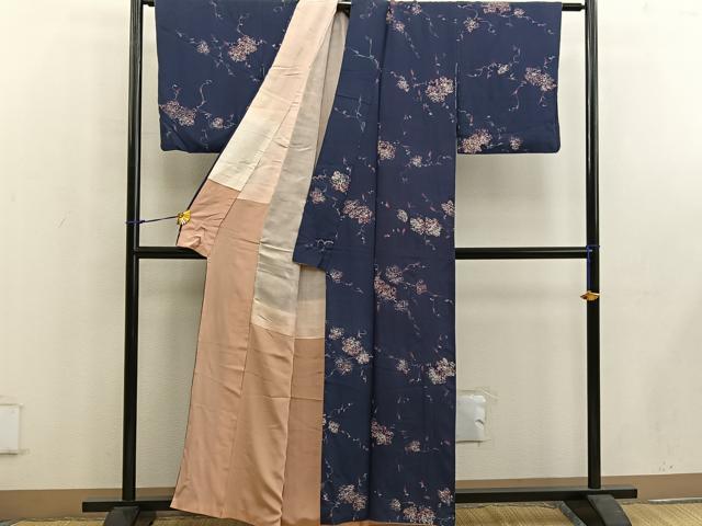 平和屋着物■上質な小紋 枝花文 正絹 逸品 BAAW6126mz