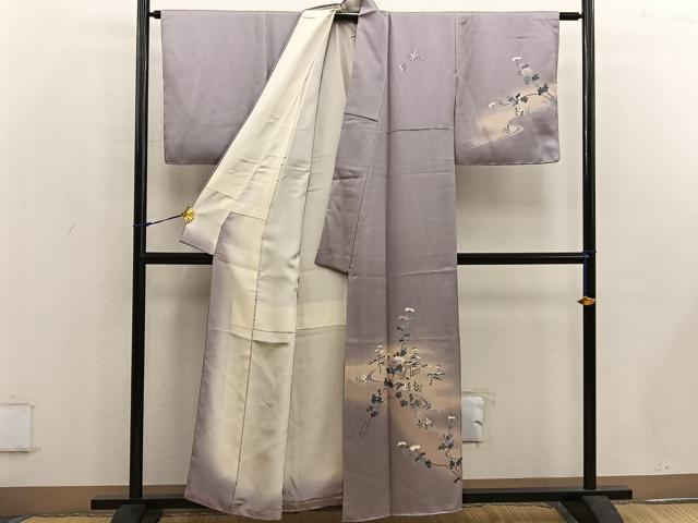 平和屋着物■訪問着 友禅 流水花文 暈し染め 正絹 逸品 BAAW6127mz