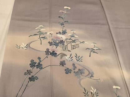 平和屋着物■訪問着 友禅 流水花文 暈し染め 正絹 逸品 BAAW6127mz