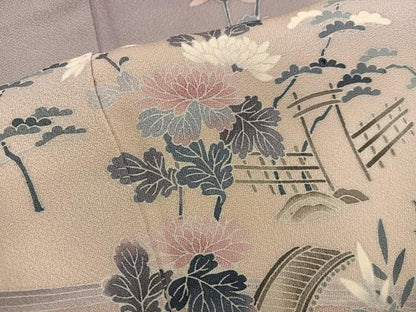 平和屋着物■訪問着 友禅 流水花文 暈し染め 正絹 逸品 BAAW6127mz