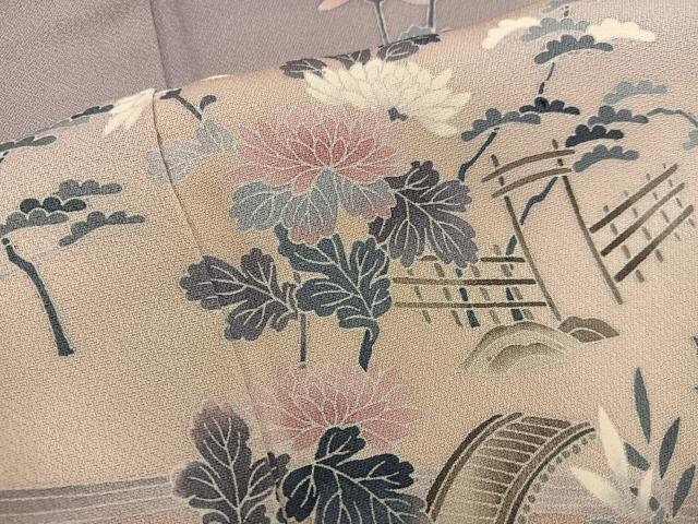 平和屋着物■訪問着 友禅 流水花文 暈し染め 正絹 逸品 BAAW6127mz