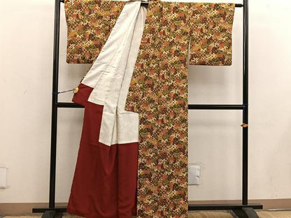 平和屋着物■上質な小紋 草花文 正絹 逸品 BAAW6129mz
