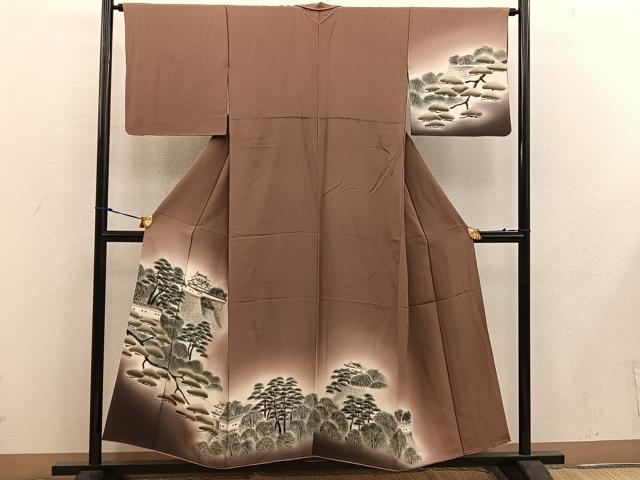 平和屋着物■訪問着 手描き 風景文 暈し染め 正絹 逸品 BAAW6131mz