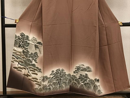 平和屋着物■訪問着 手描き 風景文 暈し染め 正絹 逸品 BAAW6131mz
