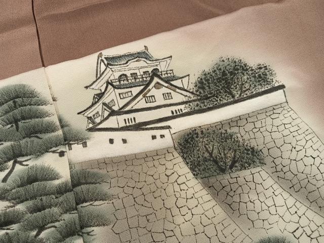平和屋着物■訪問着 手描き 風景文 暈し染め 正絹 逸品 BAAW6131mz