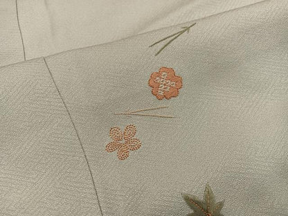平和屋着物■訪問着　駒刺繍　吹き寄せ文　正絹　逸品　BAAW6137mz