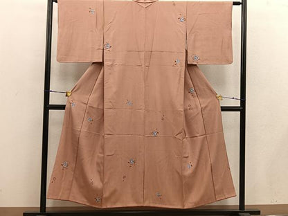 平和屋着物■上質な紬 絞り 草花文 正絹 逸品 BAAW6138mz