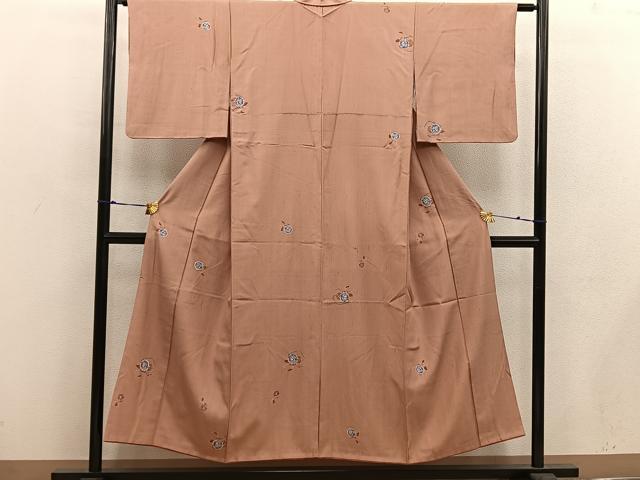 平和屋着物■上質な紬 絞り 草花文 正絹 逸品 BAAW6138mz
