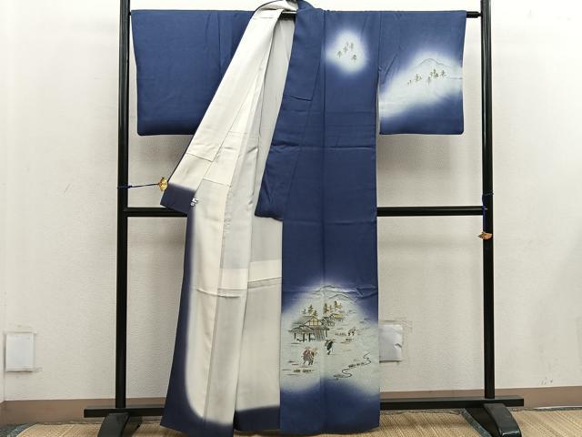 平和屋着物■訪問着 作家物 人物風景文 暈し染め 正絹 逸品 BAAW6139mz