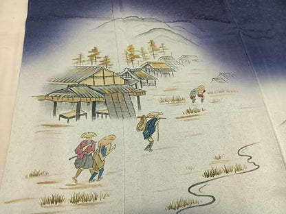 平和屋着物■訪問着 作家物 人物風景文 暈し染め 正絹 逸品 BAAW6139mz