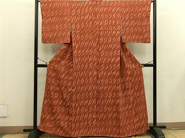 平和屋着物■上質な小紋 草葉文 正絹 逸品 BAAW6141mz
