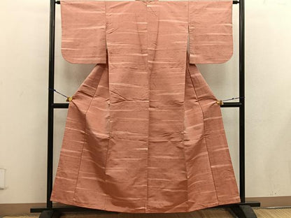 平和屋着物■上質な紬 横段文 正絹 逸品 BAAW6143mz