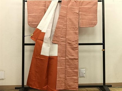 平和屋着物■上質な紬 横段文 正絹 逸品 BAAW6143mz