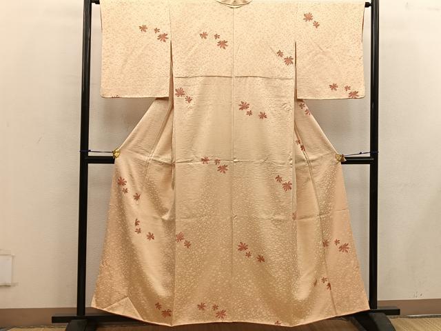 平和屋着物■上質な小紋 草葉文 正絹 逸品 BAAW6150mz