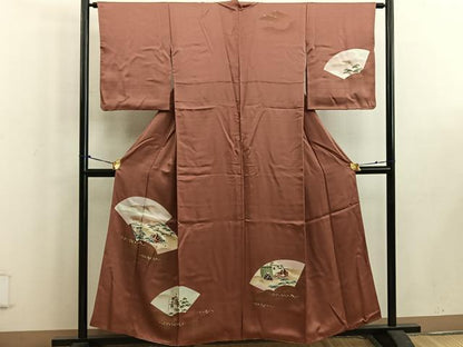 平和屋着物■訪問着 地紙重ね人物花文 金彩 正絹 逸品 BAAW6152mz