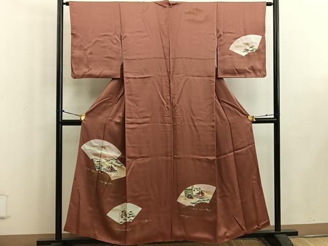 平和屋着物■訪問着 地紙重ね人物花文 金彩 正絹 逸品 BAAW6152mz