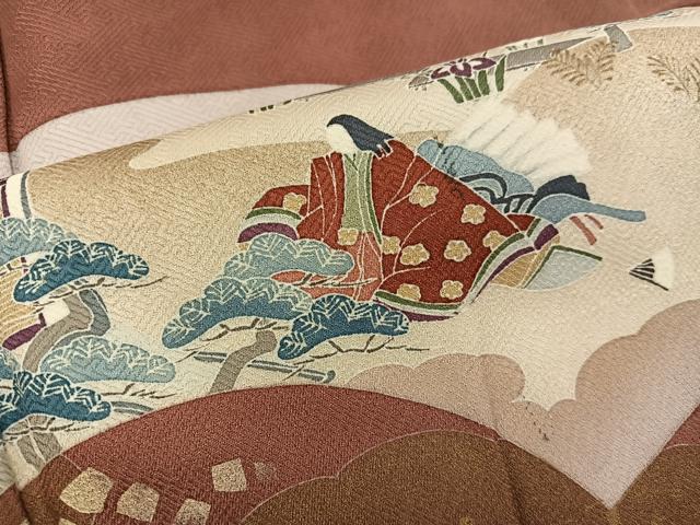 平和屋着物■訪問着 地紙重ね人物花文 金彩 正絹 逸品 BAAW6152mz