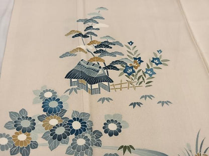 平和屋着物■訪問着 友禅 御所解花文 正絹 逸品 BAAW6161mz