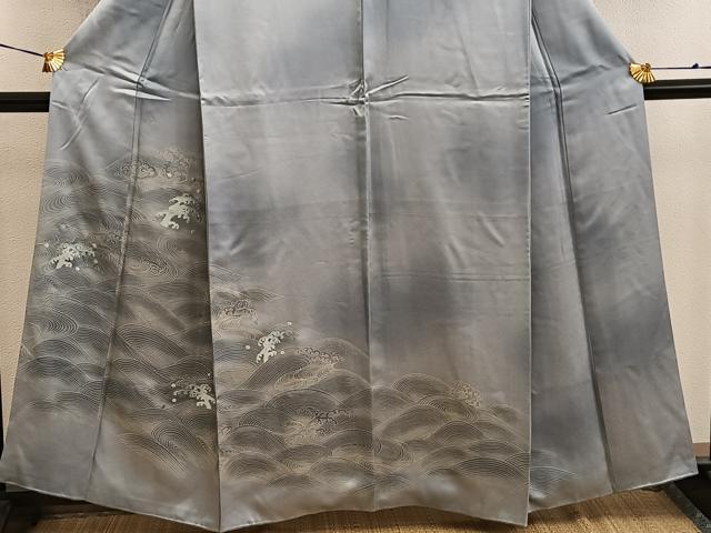 平和屋着物■訪問着 刺繍 立波文 正絹 逸品 BAAW6162mz