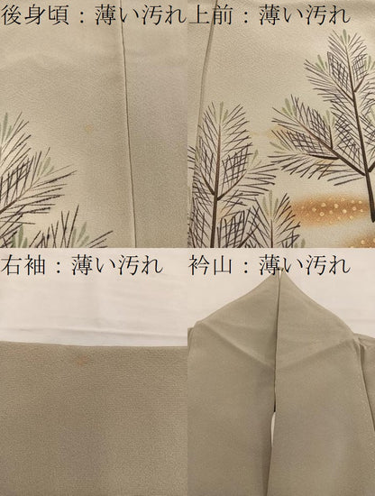平和屋着物■訪問着 枝葉文 暈し染め 金彩 正絹 逸品 BAAW6164mz