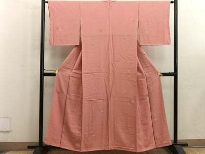 平和屋着物■上質な小紋 寿光織 花丸文 金糸 正絹 逸品 BAAW6174mz