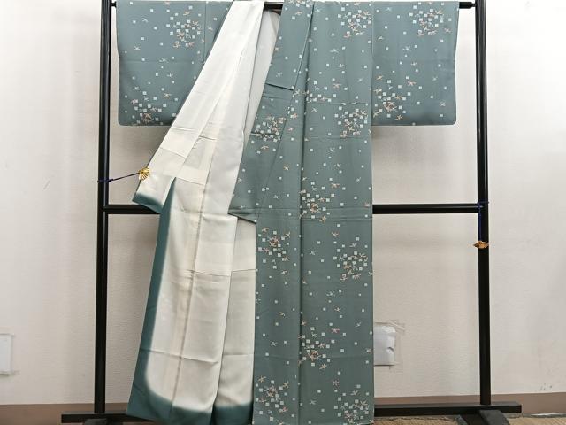 平和屋着物■上質な小紋 草葉文 正絹 逸品 BAAW6175mz