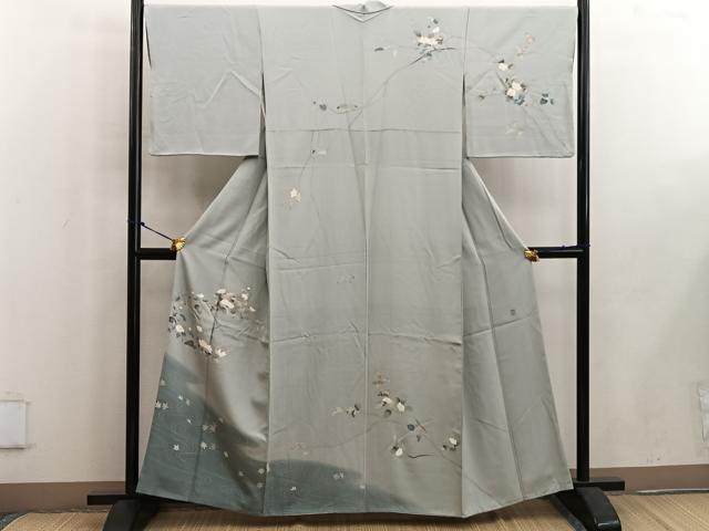 平和屋着物■訪問着 友禅 作家物 枝花文 正絹 逸品 BAAW6179mz