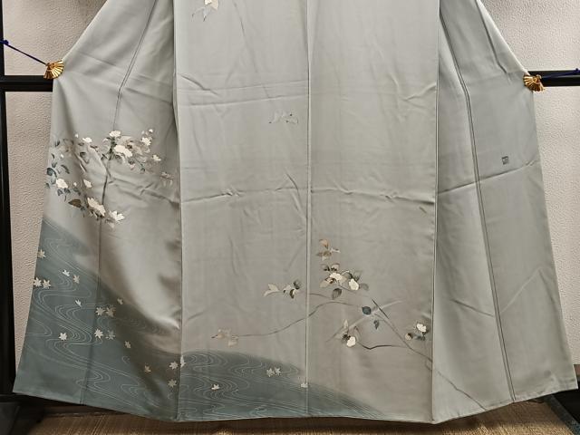 平和屋着物■訪問着 友禅 作家物 枝花文 正絹 逸品 BAAW6179mz