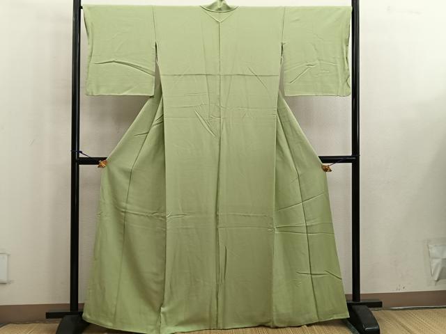 平和屋着物■上質な色無地 青朽葉色 正絹 逸品 BAAW6182mz