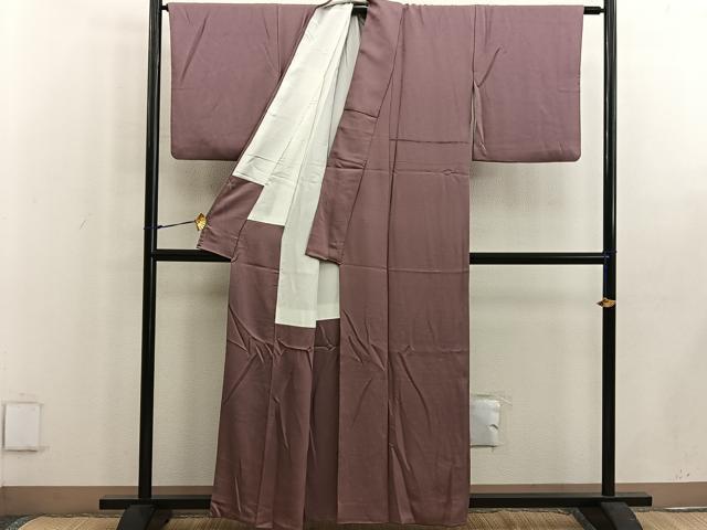 平和屋着物■上質な色無地 蘇芳香色 正絹 逸品 BAAW6183mz