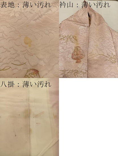 平和屋着物■上質な小紋 陶器花文 金彩 正絹 逸品 BAAW6188mz