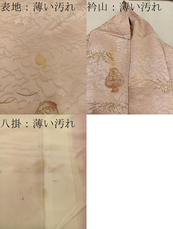 平和屋着物■上質な小紋 陶器花文 金彩 正絹 逸品 BAAW6188mz