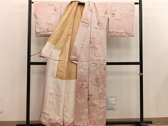 平和屋着物■上質な小紋 陶器花文 金彩 正絹 逸品 BAAW6188mz