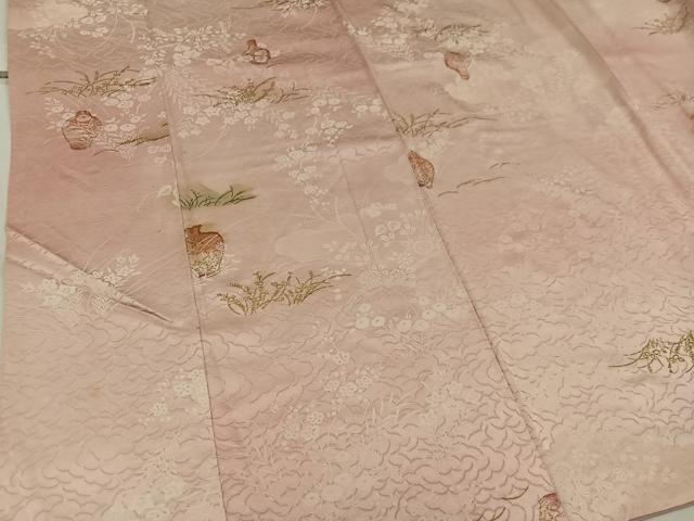 平和屋着物■上質な小紋 陶器花文 金彩 正絹 逸品 BAAW6188mz
