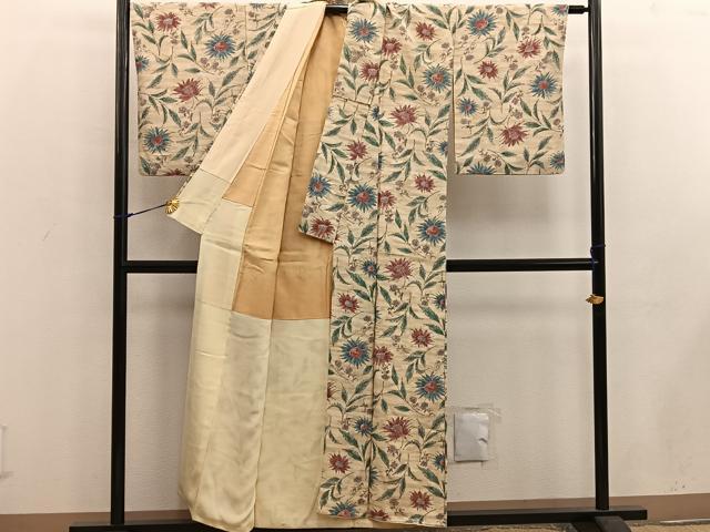 平和屋着物■上質な小紋 更紗花文 正絹 逸品 BAAW6190mz