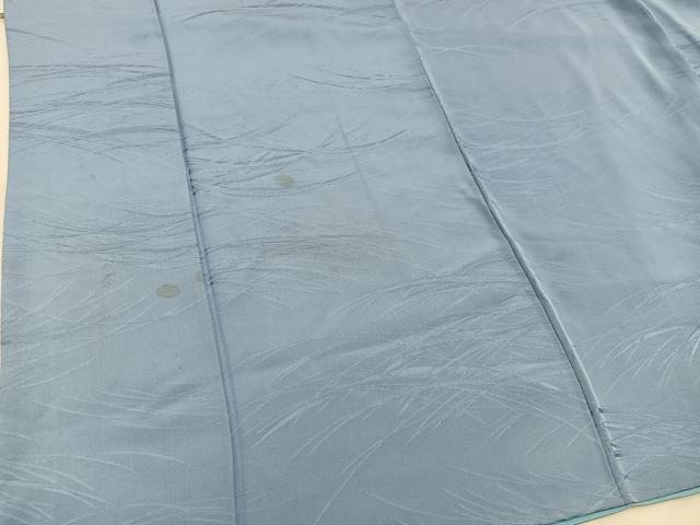 平和屋着物■上質な色無地 草葉地紋 水浅葱色 正絹 逸品 BAAW6196mz